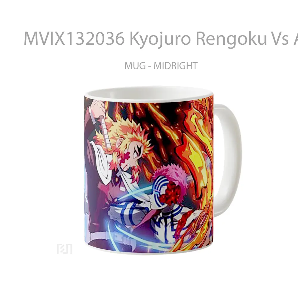 Mug Kyojuro Rengoku Vs Akaza V1 Gelas Keramik Unik - All-side / Desain