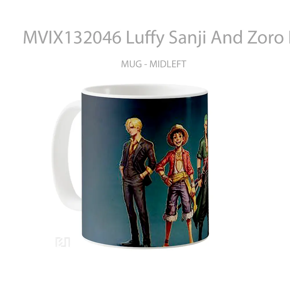 Mug Luffy Sanji And Zoro From One Piece Cangkir Anime - All-side / Desain