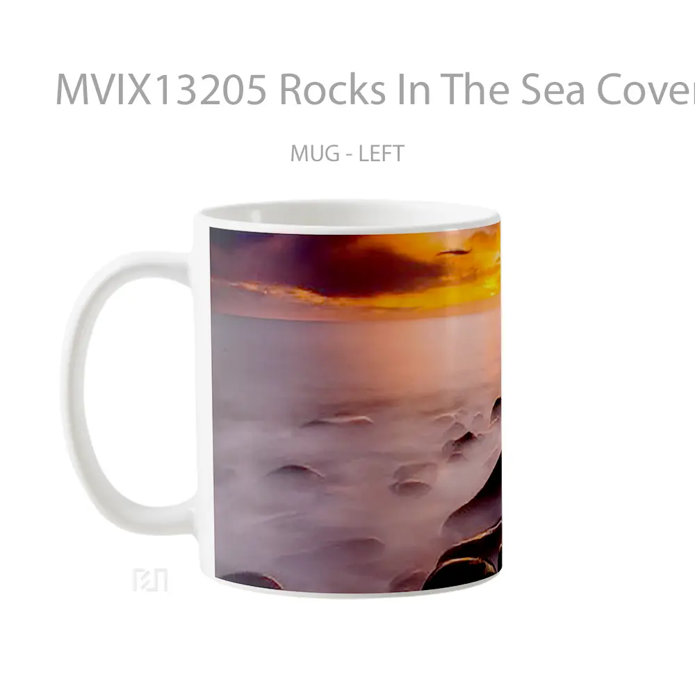 Mug Rocks In The Sea Covered In Fog Gelas Pemandangan Alam - All-side / Desain