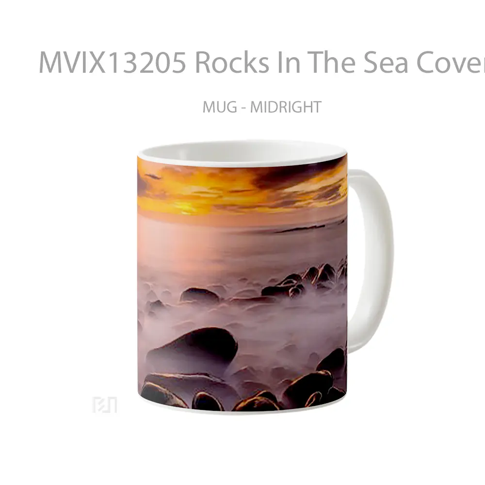 Mug Rocks In The Sea Covered In Fog Gelas Pemandangan Alam - All-side / Desain