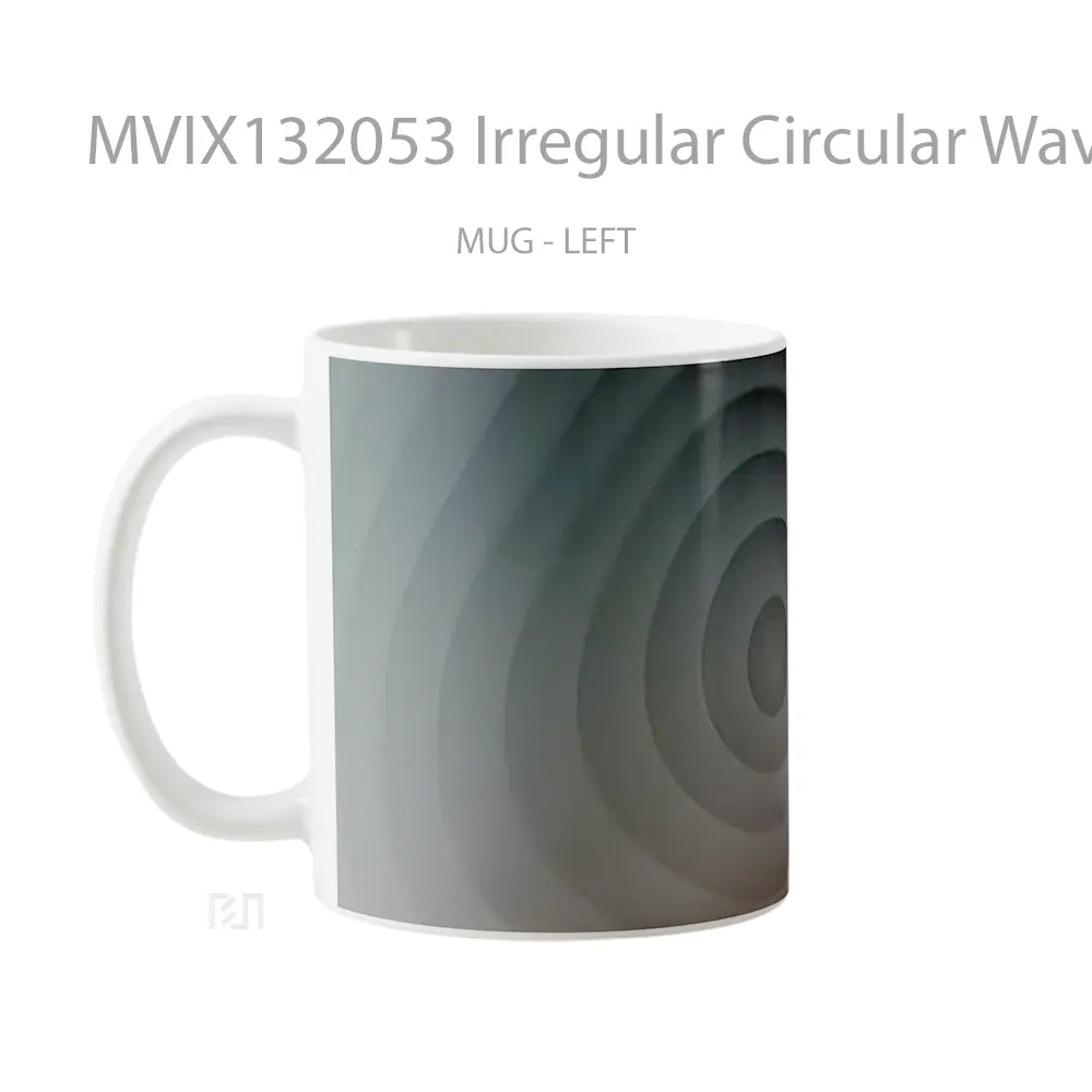 Mug Irregular Circular Waves Gelas Keramik Unik - All-side / Desain