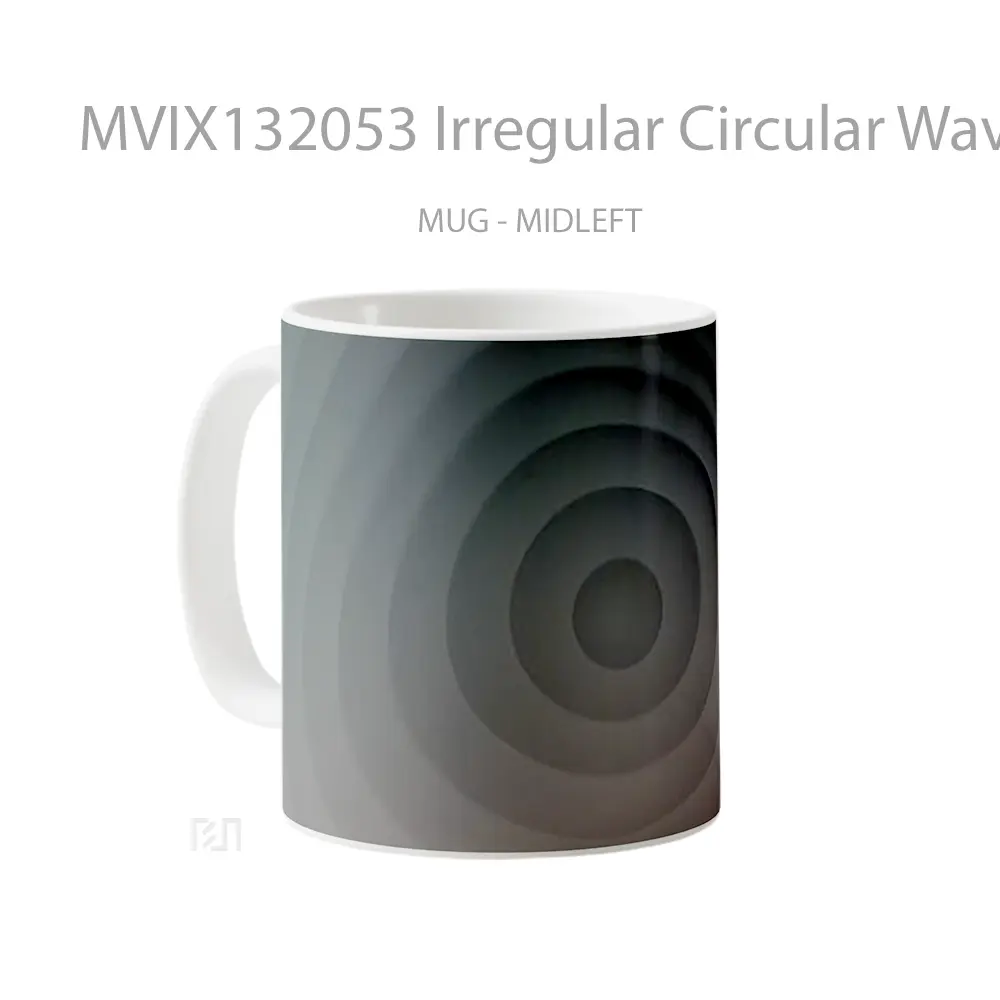 Mug Irregular Circular Waves Gelas Keramik Unik - All-side / Desain