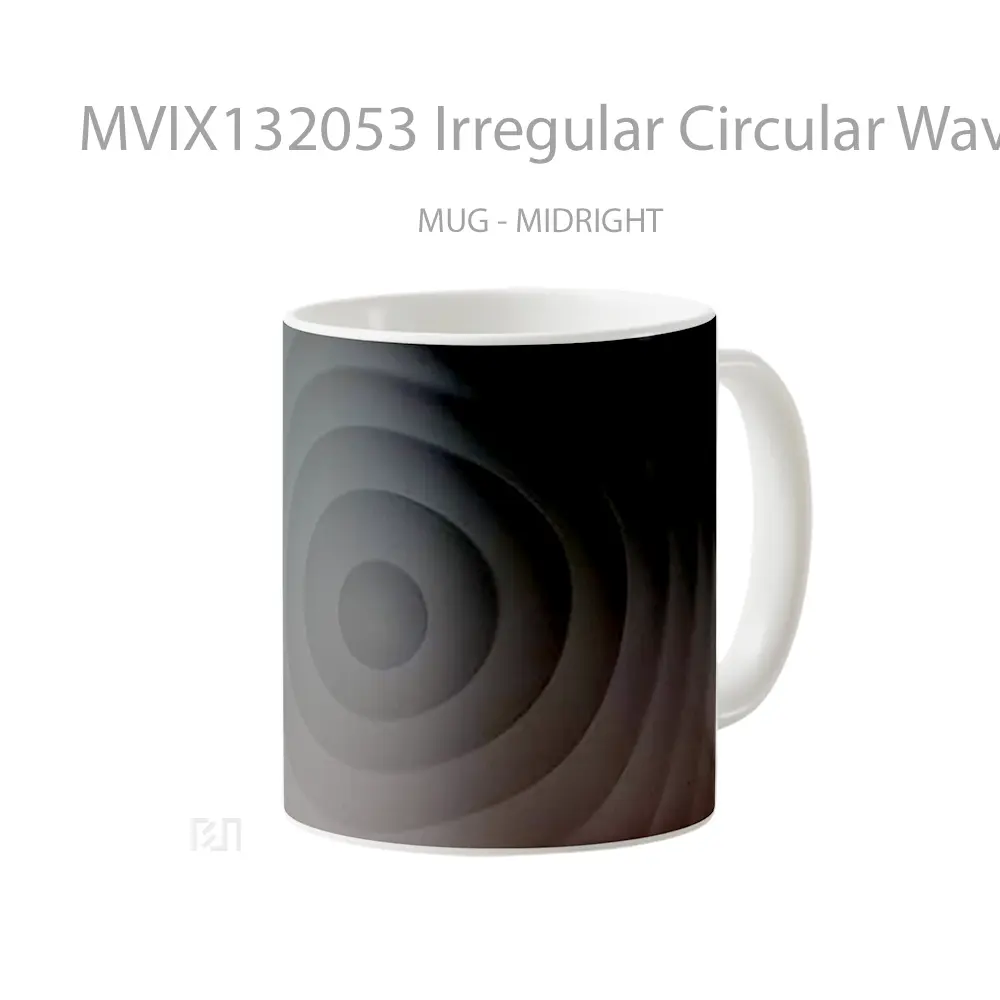 Mug Irregular Circular Waves Gelas Keramik Unik - All-side / Desain