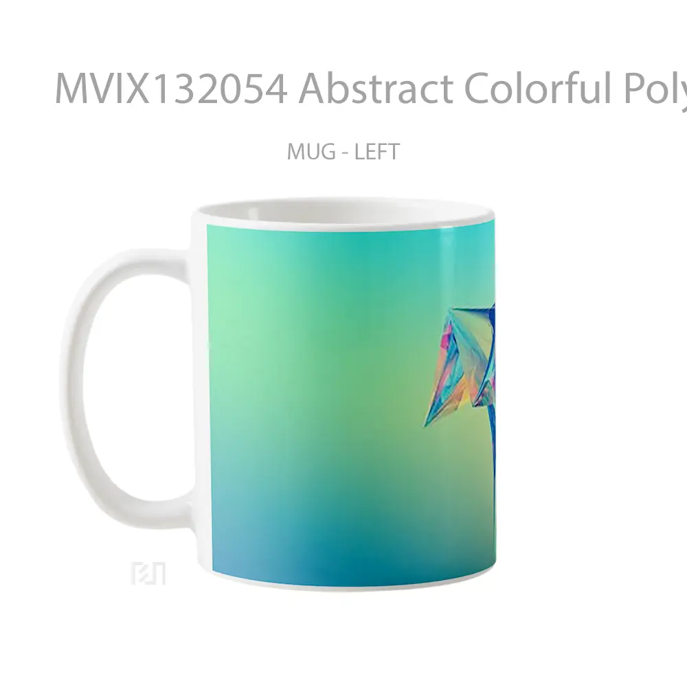 Mug Abstract Colorful Polygons Gelas Seni Modern - All-side / Desain