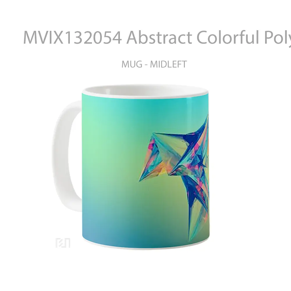 Mug Abstract Colorful Polygons Gelas Seni Modern - All-side / Desain