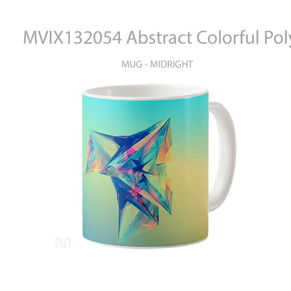 Mug Abstract Colorful Polygons Gelas Seni Modern - All-side / Desain