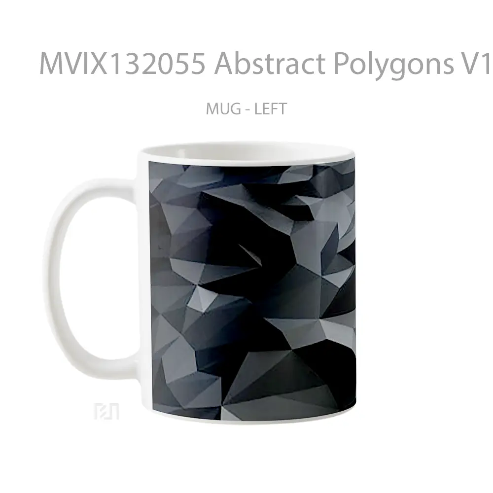 Mug Abstract Polygons V1 Gelas Seni Modern - All-side / Desain