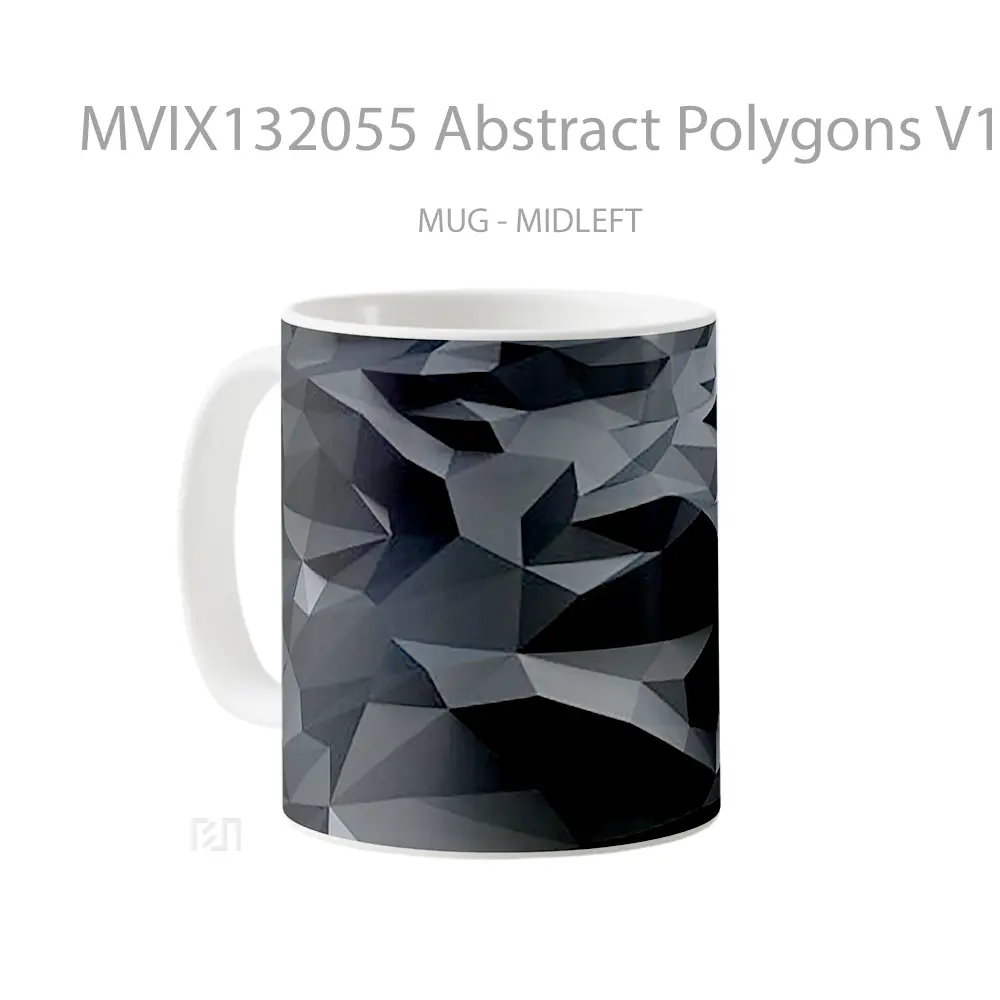 Mug Abstract Polygons V1 Gelas Seni Modern - All-side / Desain
