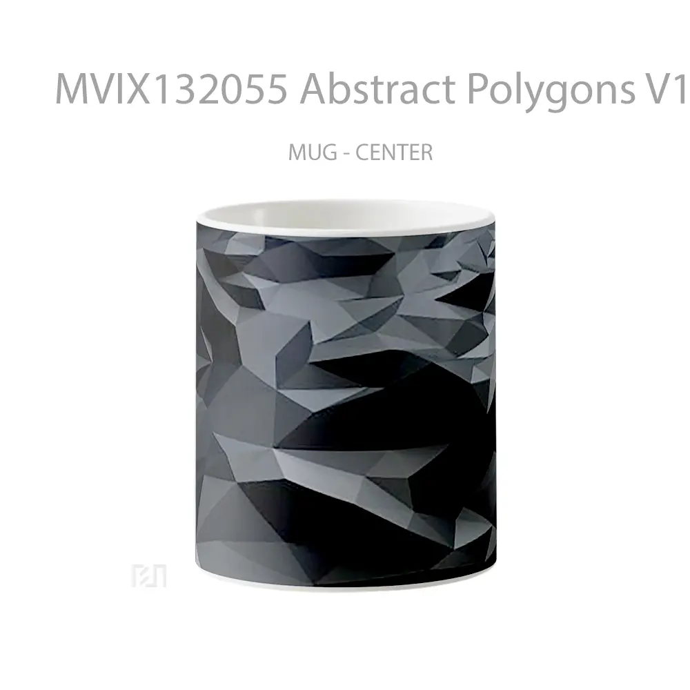 Mug Abstract Polygons V1 Gelas Seni Modern