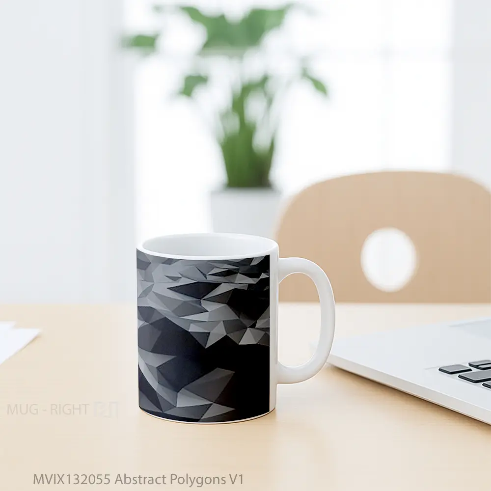 Mug Abstract Polygons V1 Gelas Seni Modern - All-side / Desain