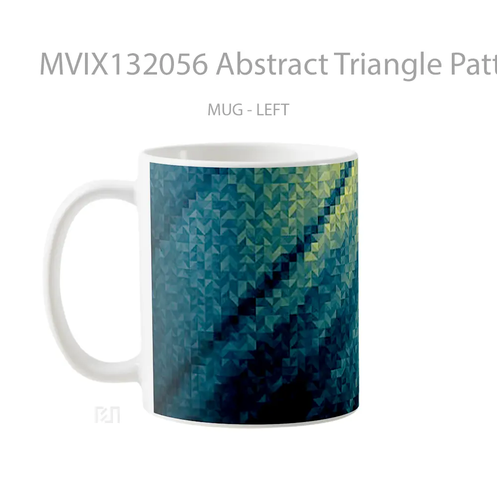 Mug Abstract Triangle Pattern Gelas Seni Modern - All-side / Desain