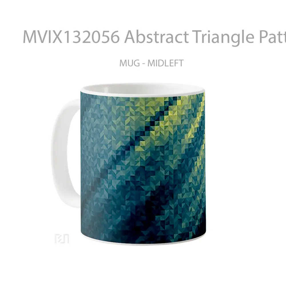 Mug Abstract Triangle Pattern Gelas Seni Modern - All-side / Desain