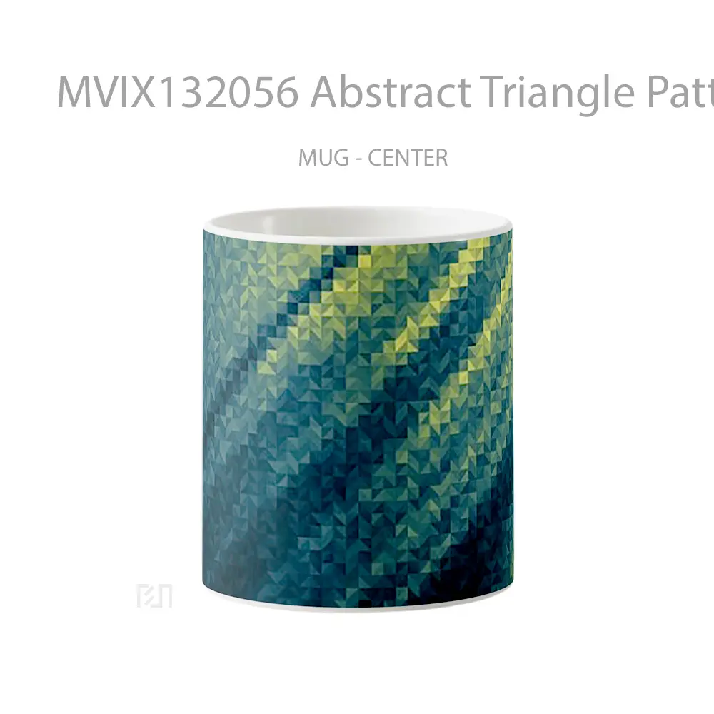 Mug Abstract Triangle Pattern Gelas Seni Modern