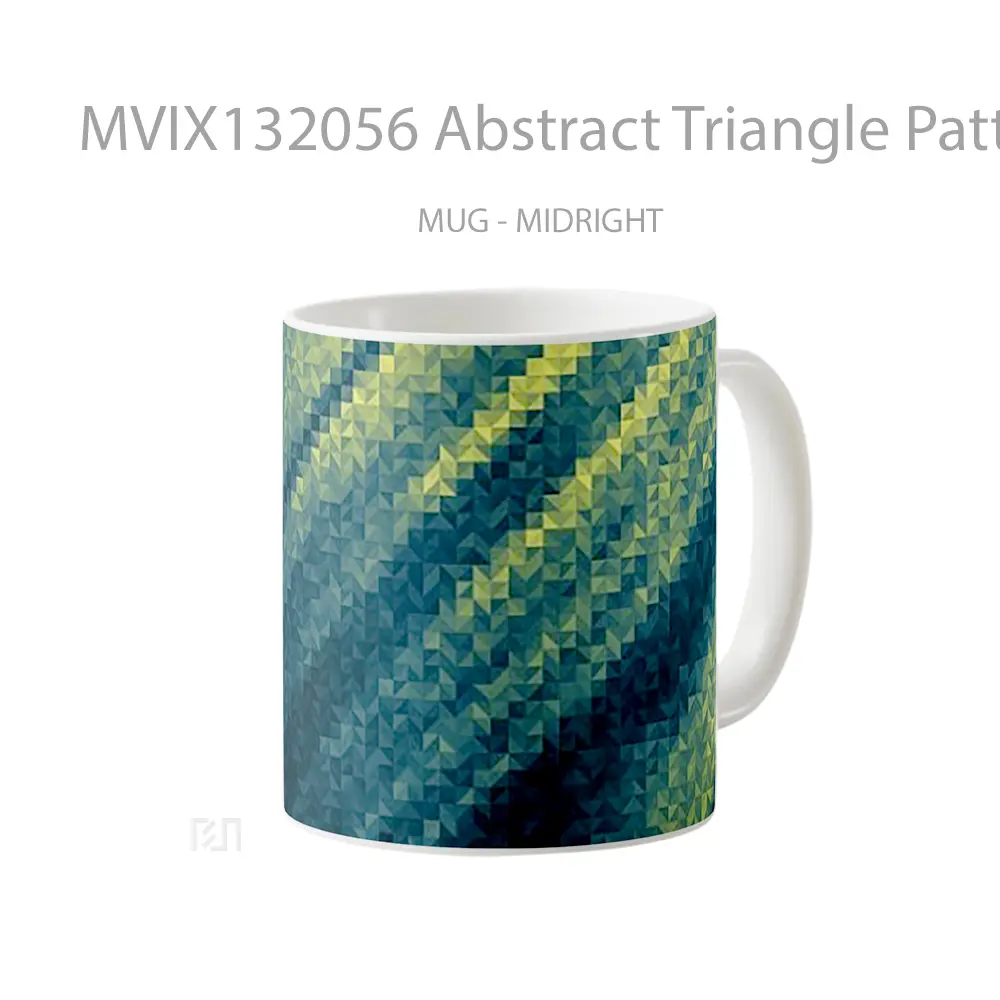 Mug Abstract Triangle Pattern Gelas Seni Modern - All-side / Desain