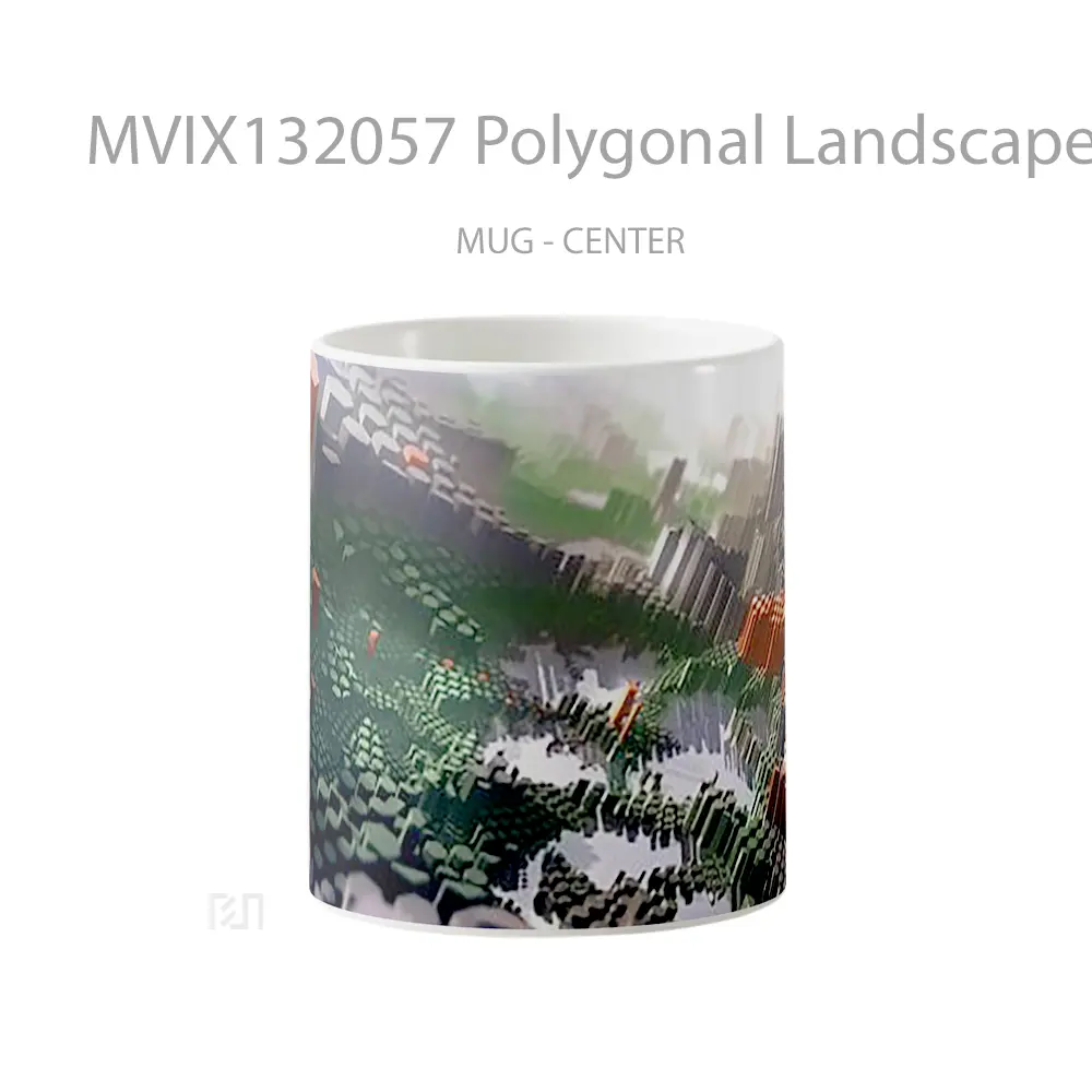 Mug Polygonal Landscape Gelas Pemandangan Alam