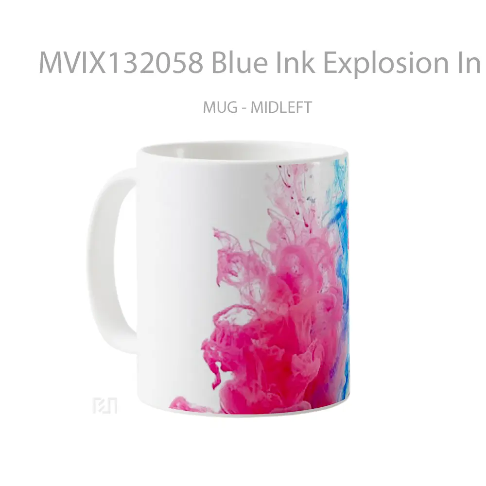 Mug Blue Ink Explosion In Water Gelas Pemandangan Alam - All-side / Desain