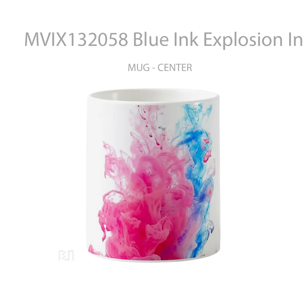 Mug Blue Ink Explosion In Water Gelas Pemandangan Alam