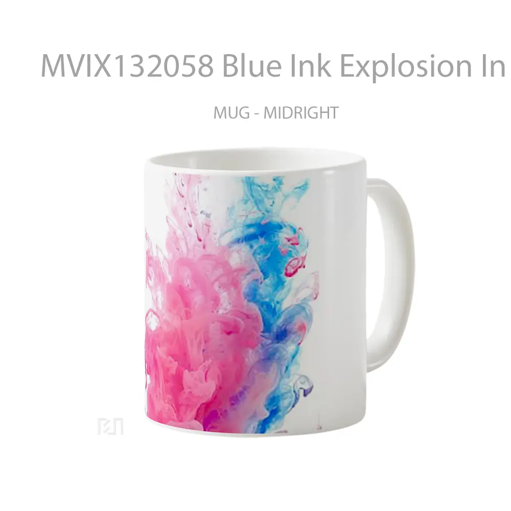 Mug Blue Ink Explosion In Water Gelas Pemandangan Alam - All-side / Desain