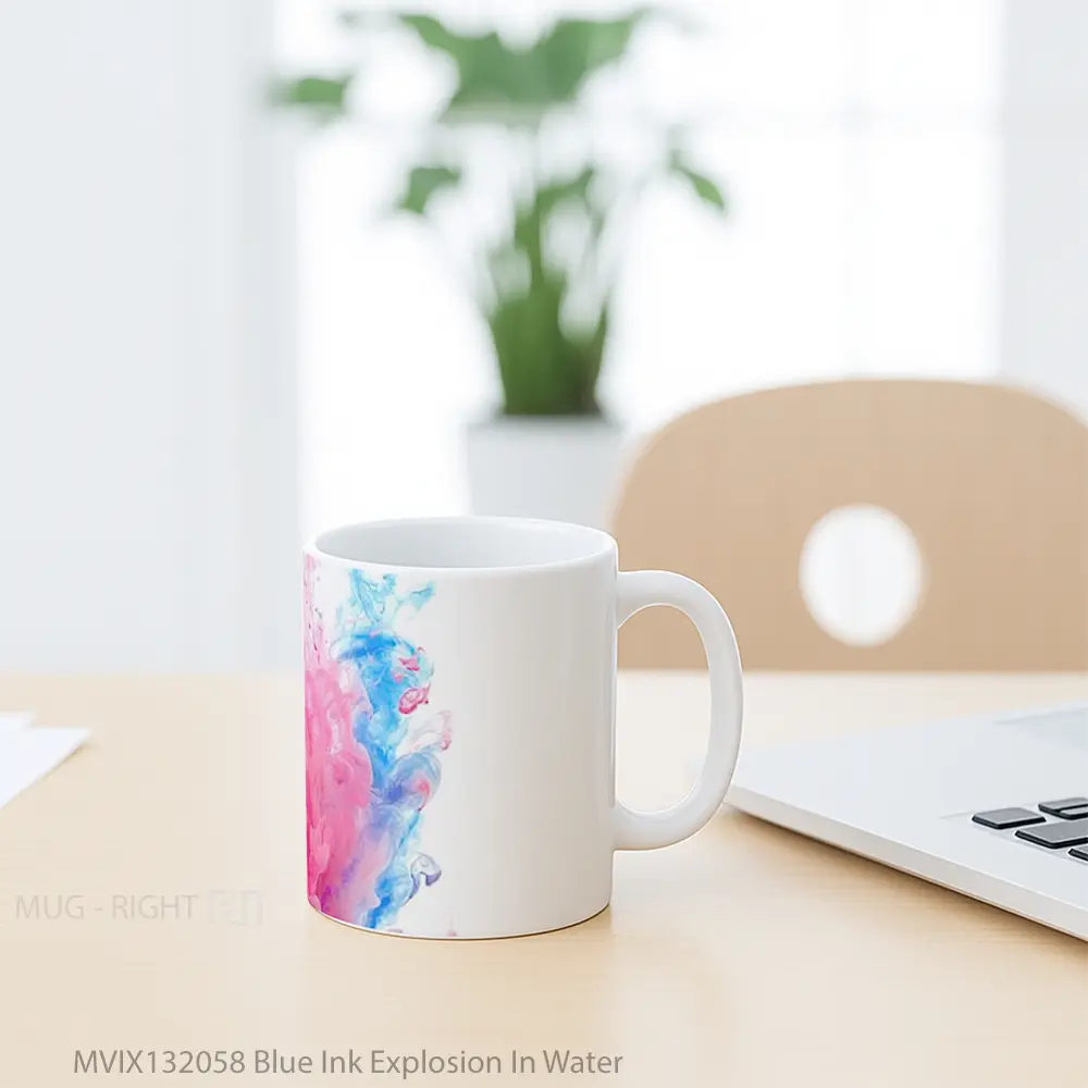 Mug Blue Ink Explosion In Water Gelas Pemandangan Alam - All-side / Desain