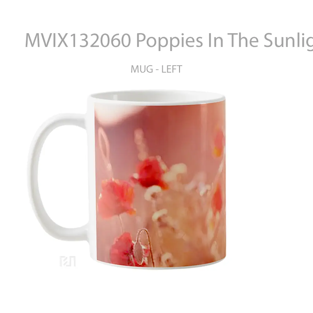 Mug Poppies In The Sunlight Gelas Keramik Unik - All-side / Desain