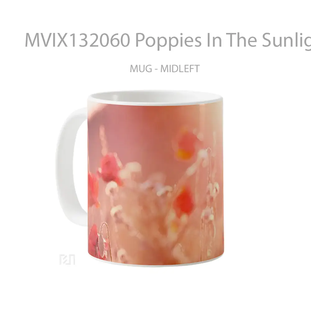 Mug Poppies In The Sunlight Gelas Keramik Unik - All-side / Desain