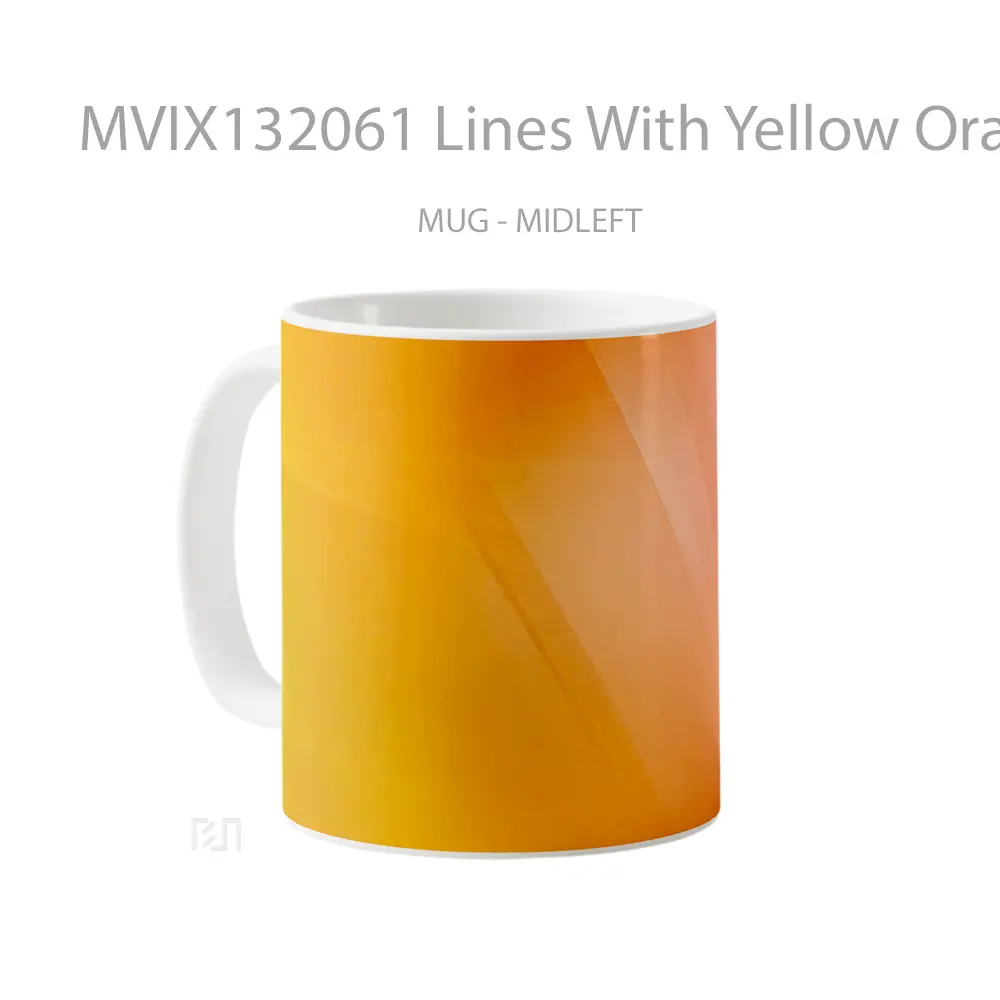 Mug Lines With Yellow Orange And Pink Gradient Background Gelas Keramik Unik - All-side / Desain