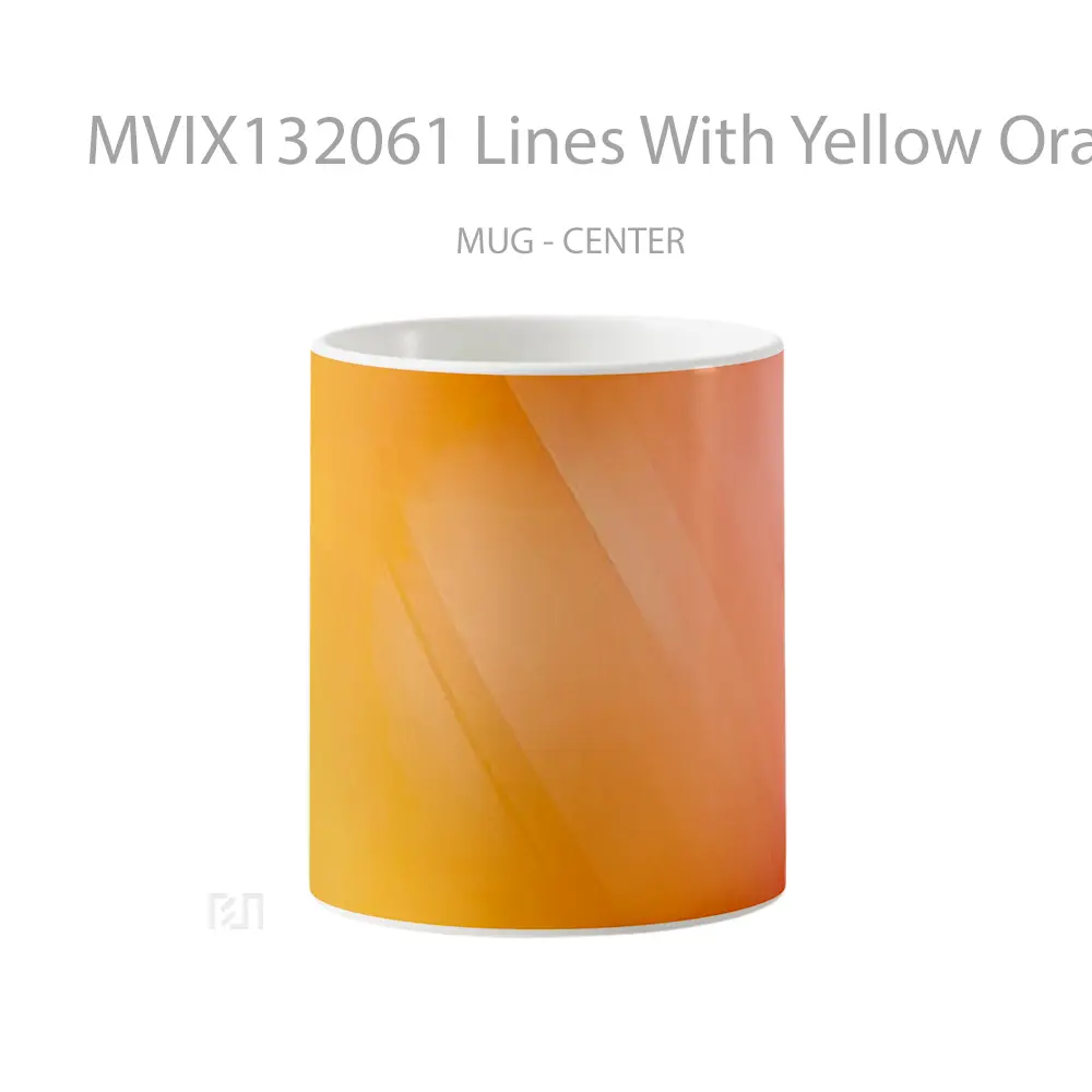 Mug Lines With Yellow Orange And Pink Gradient Background Gelas Keramik Unik
