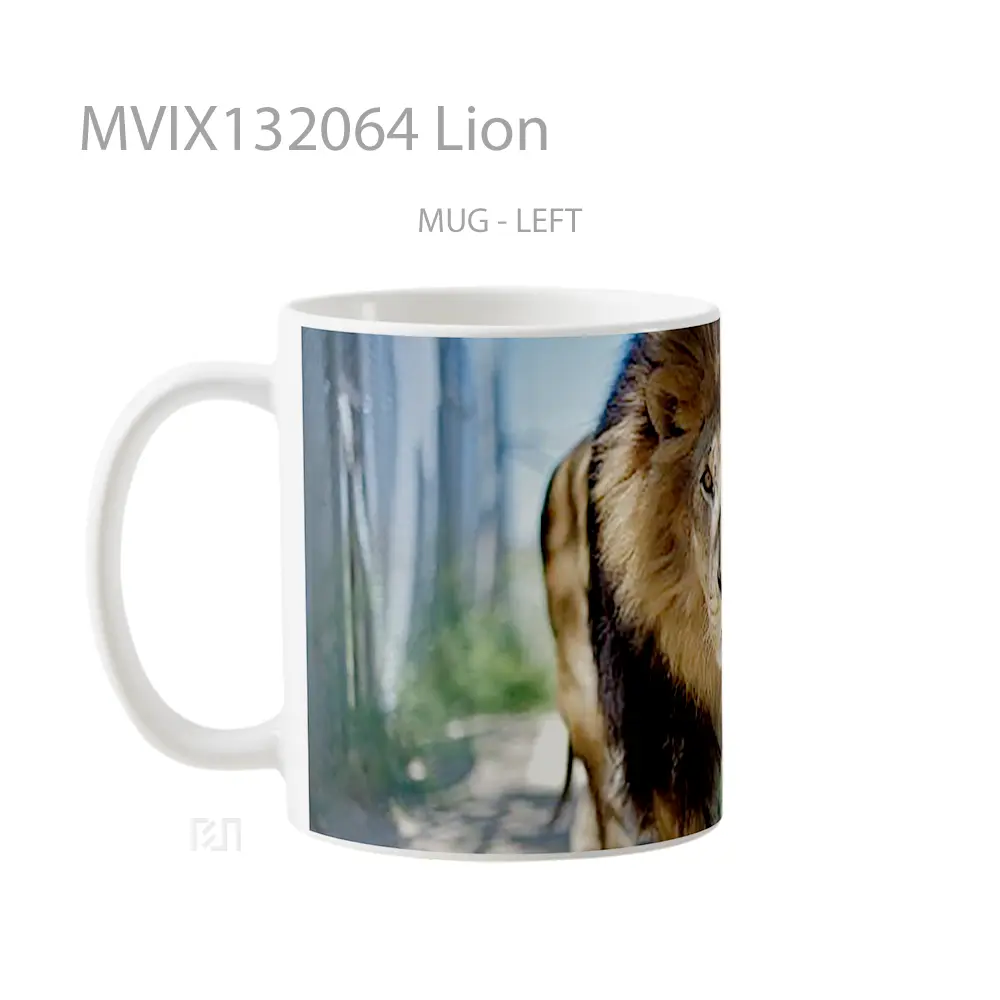 Mug Lion Gelas Hewan Lucu - All-side / Desain