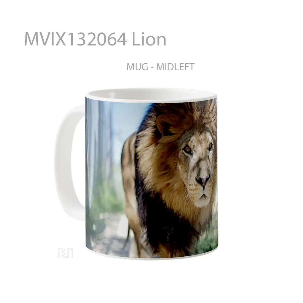 Mug Lion Gelas Hewan Lucu - All-side / Desain