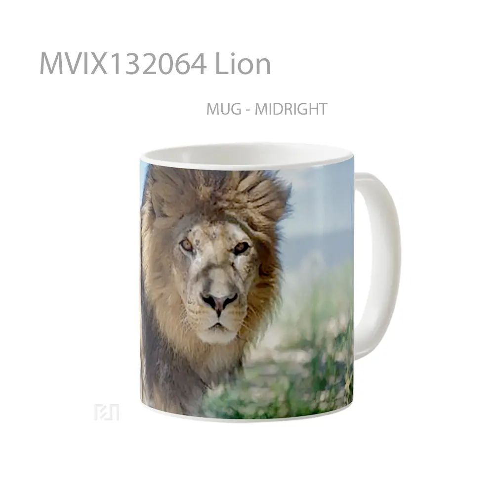 Mug Lion Gelas Hewan Lucu - All-side / Desain