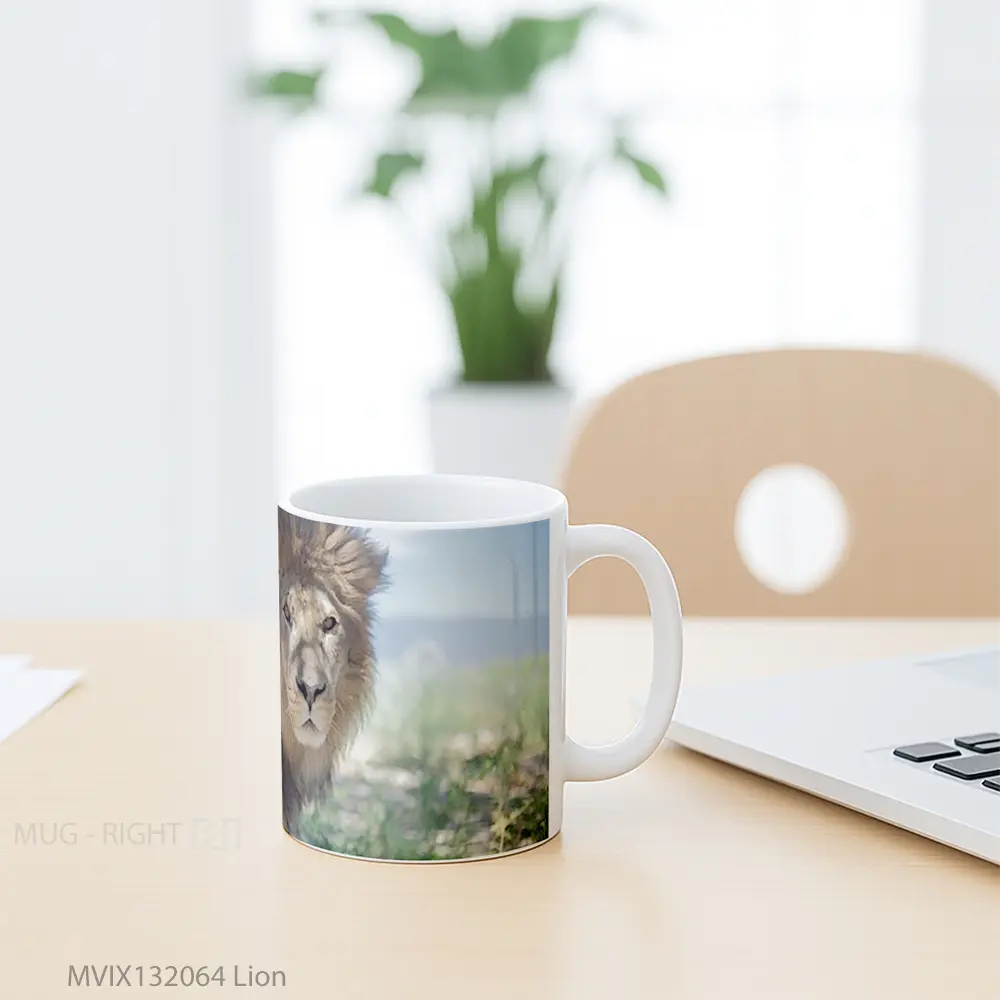 Mug Lion Gelas Hewan Lucu - All-side / Desain