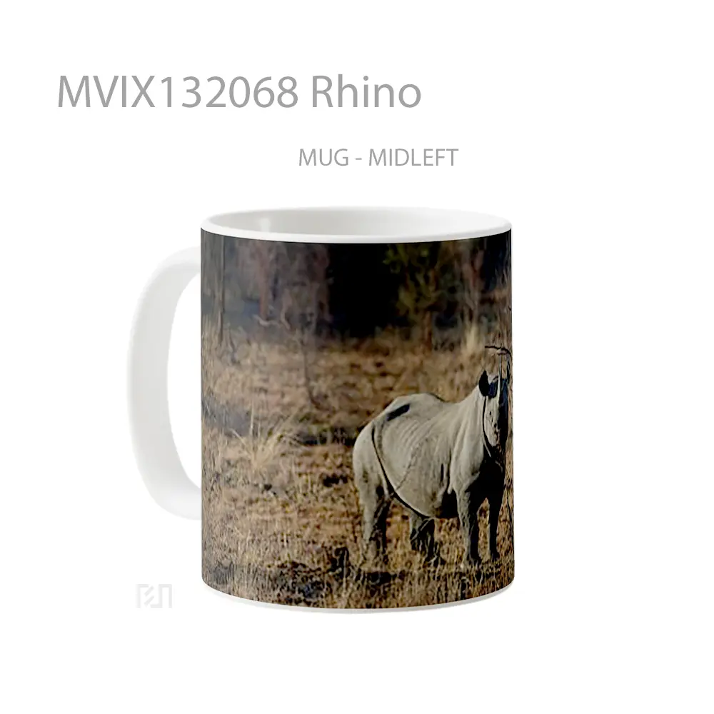 Mug Rhino Gelas Keramik Unik - All-side / Desain