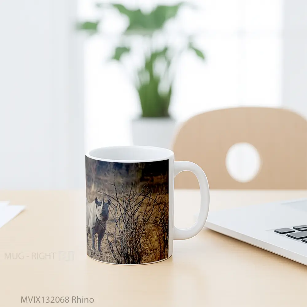 Mug Rhino Gelas Keramik Unik - All-side / Desain
