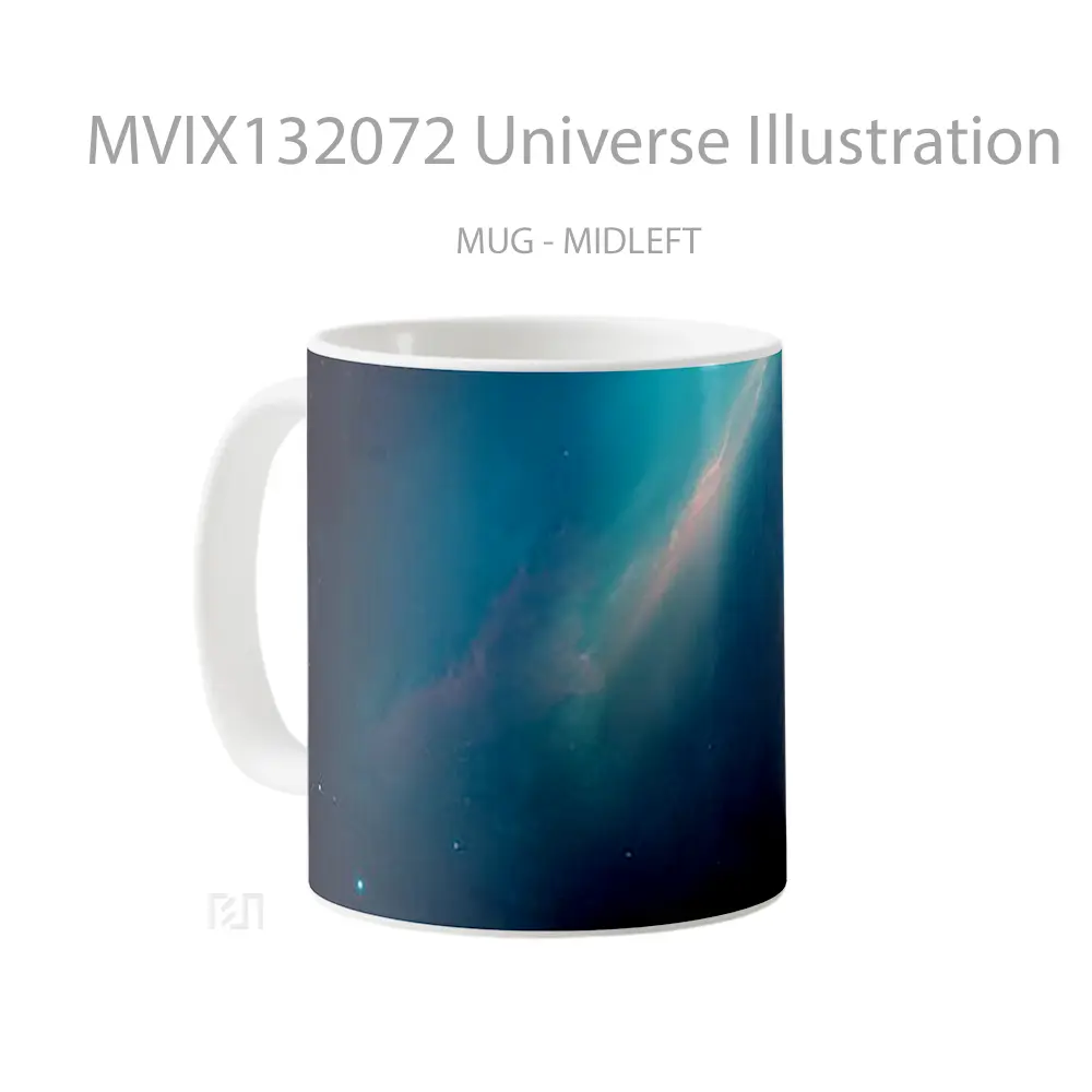Mug Universe Illustration Gelas Seni Modern - All-side / Desain