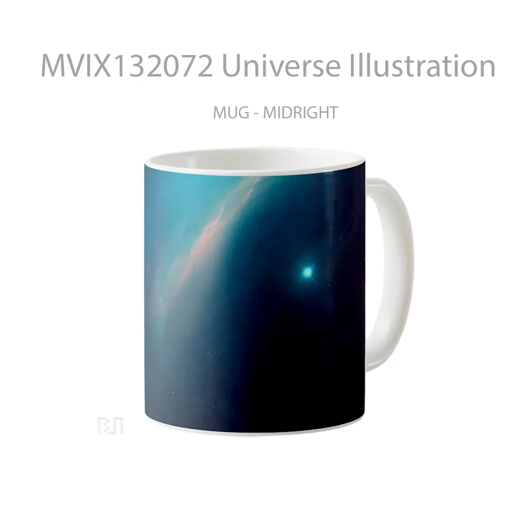 Mug Universe Illustration Gelas Seni Modern - All-side / Desain
