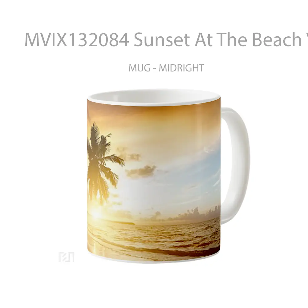 Mug Sunset At The Beach V1 Gelas Pemandangan Alam - All-side / Desain
