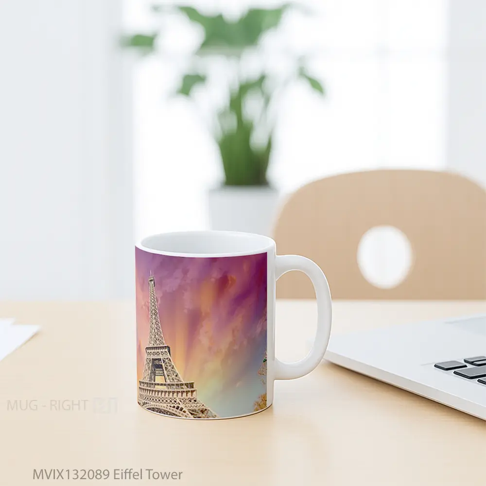 Mug Eiffel Tower Gelas Keramik Unik - All-side / Desain