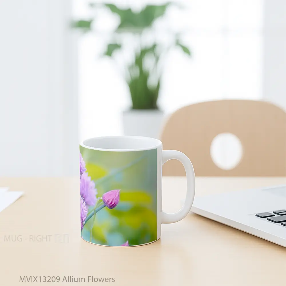 Mug Allium Flowers Gelas Pemandangan Alam - All-side / Desain