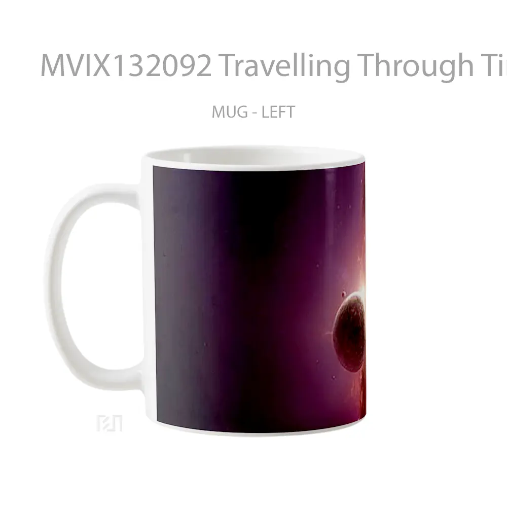 Mug Travelling Through Time Gelas Keramik Unik - All-side / Desain