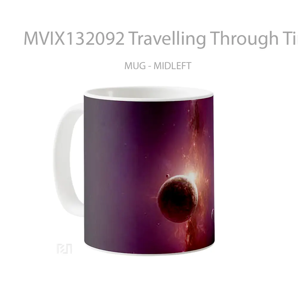 Mug Travelling Through Time Gelas Keramik Unik - All-side / Desain