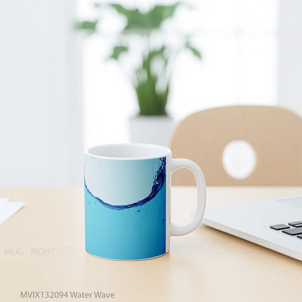 Mug Water Wave Gelas Pemandangan Alam - All-side / Desain