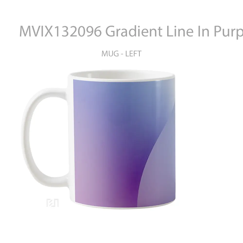Mug Gradient Line In Purple Gelas Keramik Unik - All-side / Desain