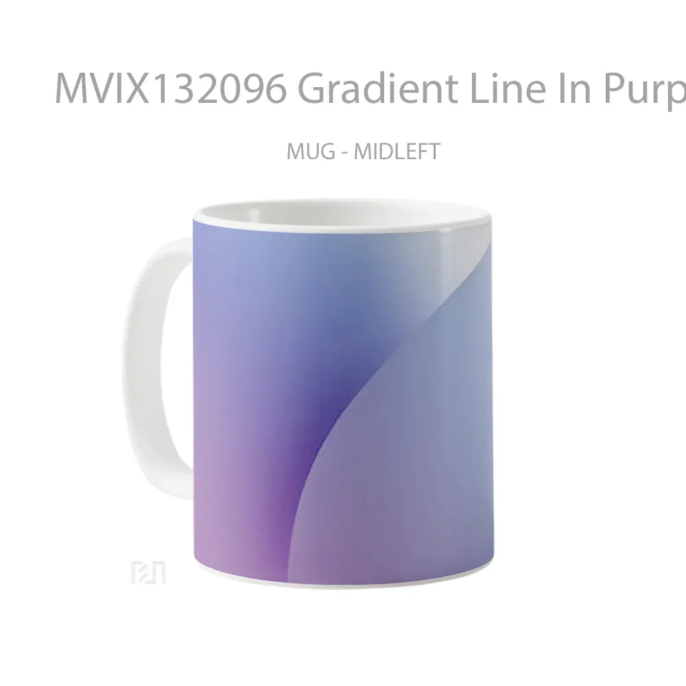 Mug Gradient Line In Purple Gelas Keramik Unik - All-side / Desain