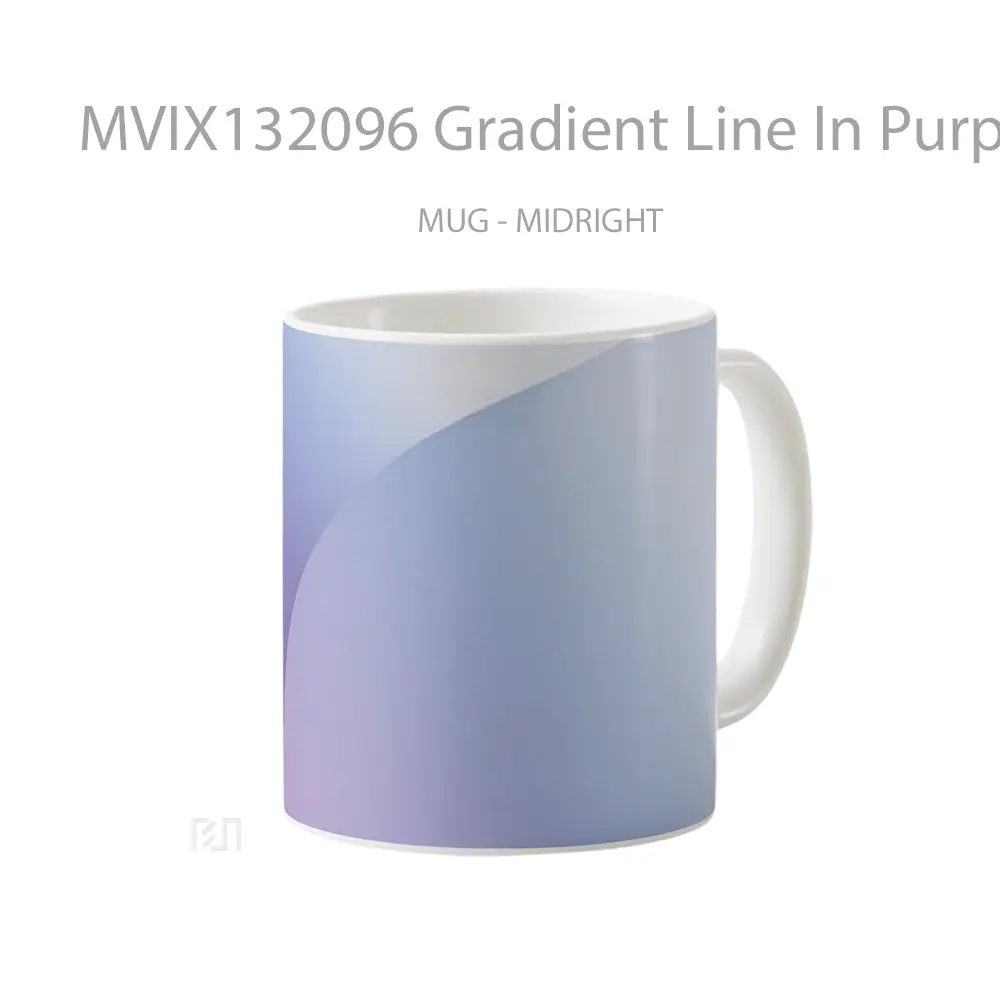 Mug Gradient Line In Purple Gelas Keramik Unik - All-side / Desain