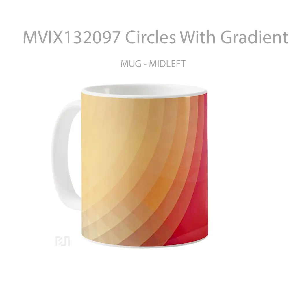 Mug Circles With Gradient Gelas Keramik Unik - All-side / Desain