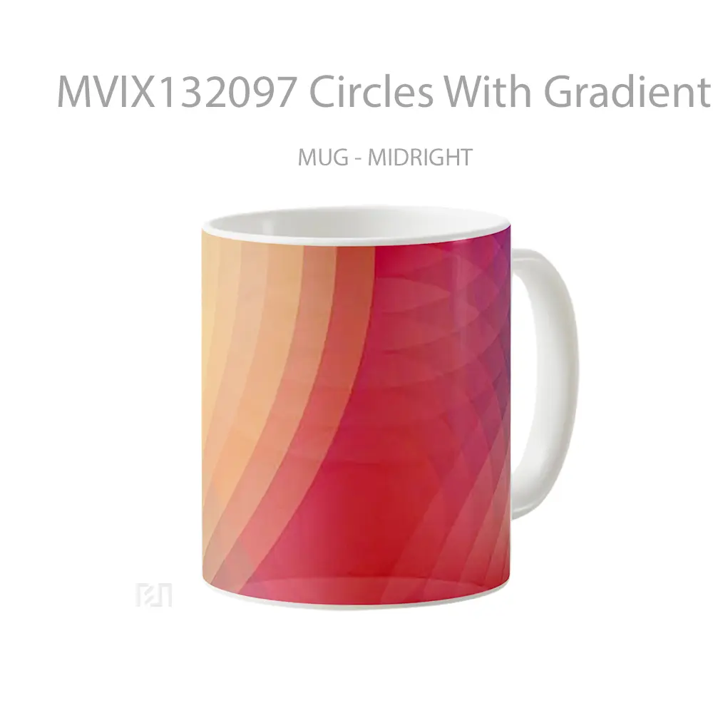Mug Circles With Gradient Gelas Keramik Unik - All-side / Desain