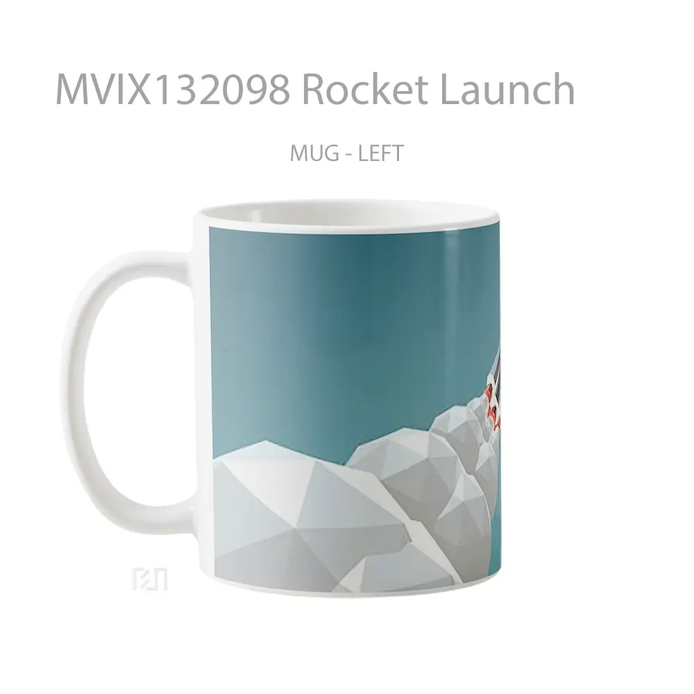 Mug Rocket Launch Gelas Keramik Unik - All-side / Desain