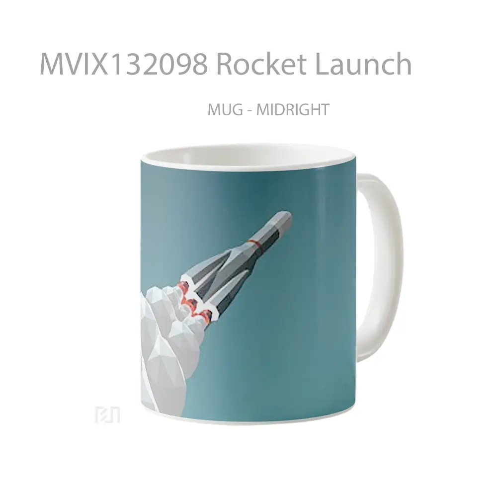 Mug Rocket Launch Gelas Keramik Unik - All-side / Desain