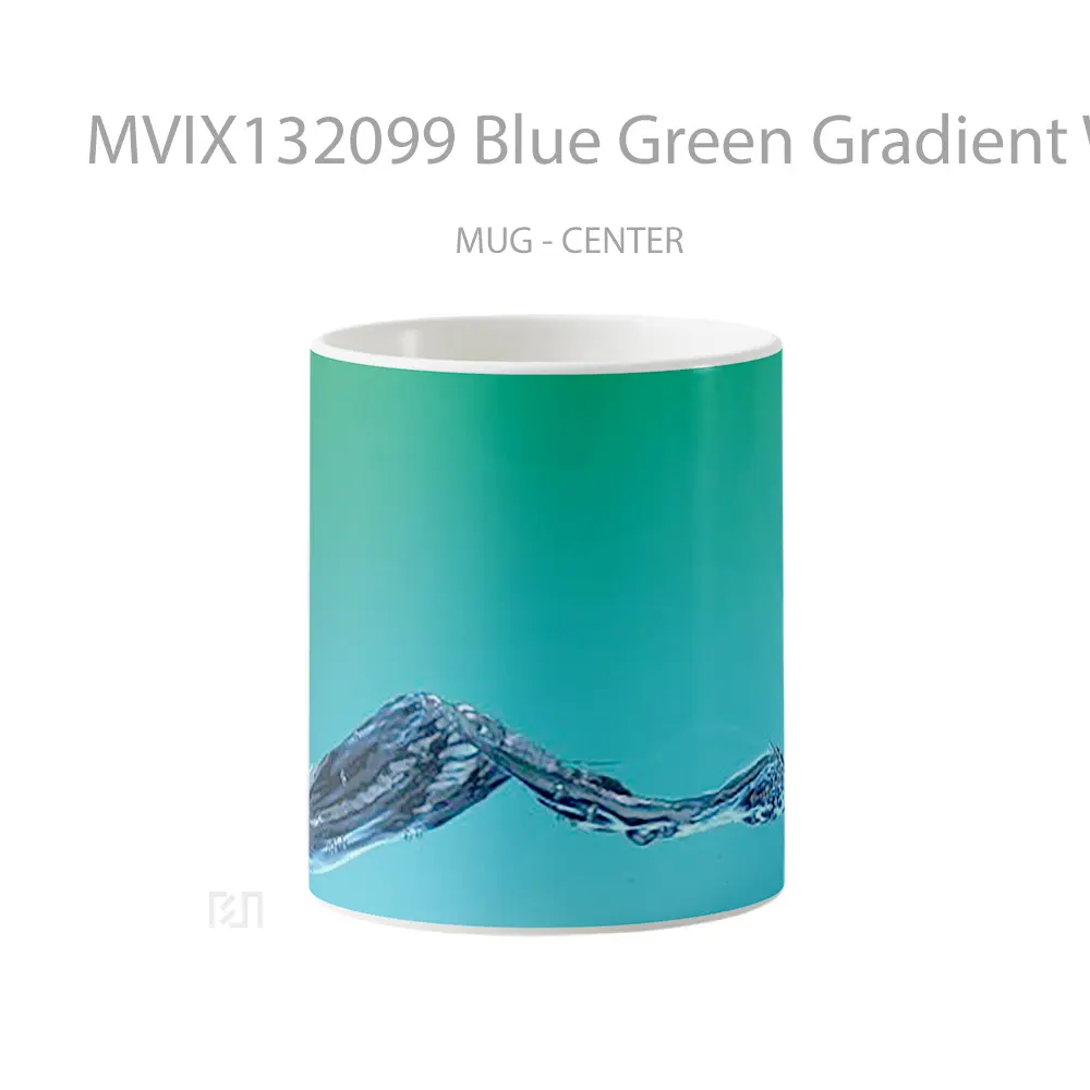 Mug Blue Green Gradient Water Gelas Pemandangan Alam
