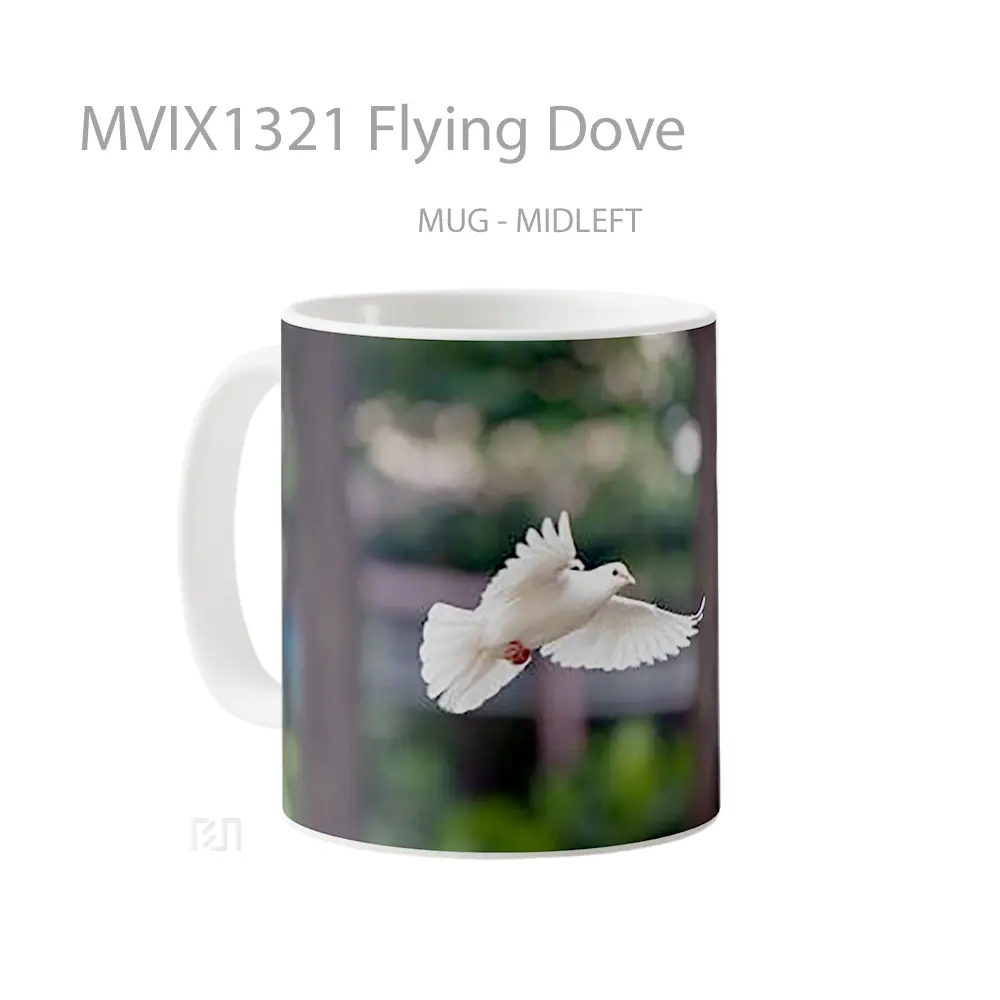 Mug Flying Dove Gelas Keramik Unik - All-side / Desain